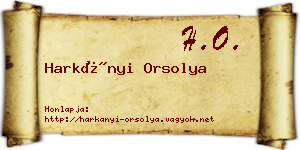 Harkányi Orsolya névjegykártya